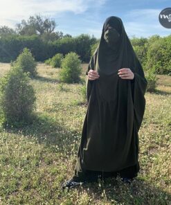 Jilbab 2 pieces Royal vert kaki Mouhajiroun