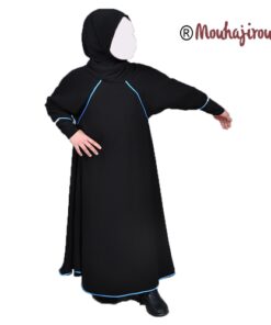 Abaya-hijab enfant noir-bleu Mouhajiroun
