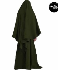 Robe et Khimar Oumayrah kaki Mouhajiroun