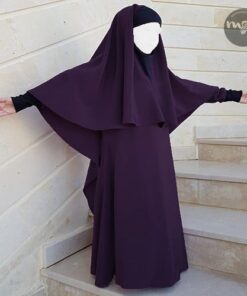Robe et Khimar Oumayrah prune Mouhajiroun