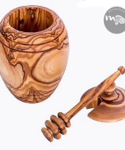 Pot de miel en bois d'Olive pure