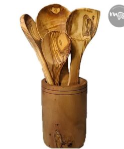 Ensemble pot et cuillères en bois d'olive
