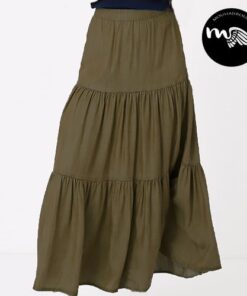 Alternative view of Jupe longue Ines adulte et enfants plissée