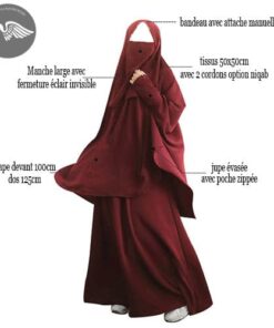 Jilbab 3 pièces Thubaytah