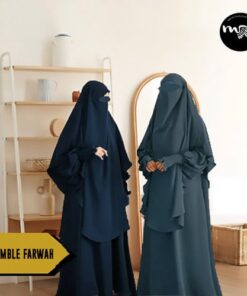 Alternative view of Ensemble abaya khimar Farwah