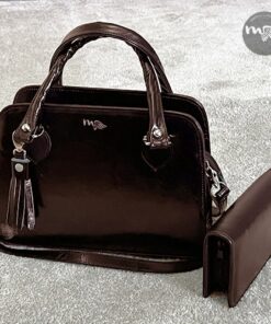 Alternative view of Sac a main diamant et portefeuille en cuir