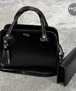 Sac a main diamant et portefeuille en cuir