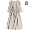 Robe de Maison en Lin Naturel de Qualité