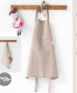 Ensemble Tablier de Cuisine avec 5 Torchons en lin